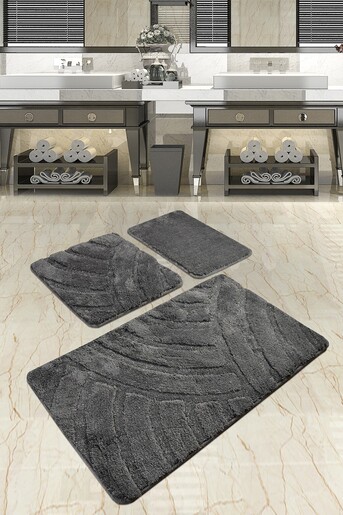 Kupaonski set tepiha Ajla 40x60cm, 50x60cm i 60x100cm, 3/1, sivi