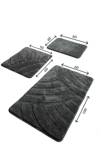 Kupaonski set tepiha Ajla 40x60cm, 50x60cm i 60x100cm, 3/1, sivi