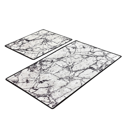 Kupaonski set tepiha Marble 50x60cm i 60x100cm, 2/1, bijeli