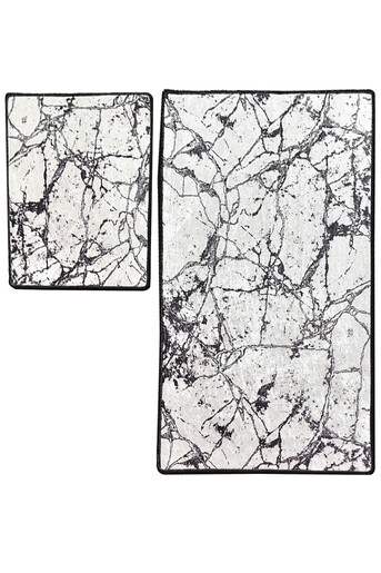 Kupaonski set tepiha Marble 50x60cm i 60x100cm, 2/1, bijeli