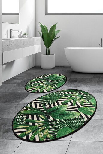 Kupaonski set tepiha Tropic 50x60cm i 60x100cm, zeleni, 2/1