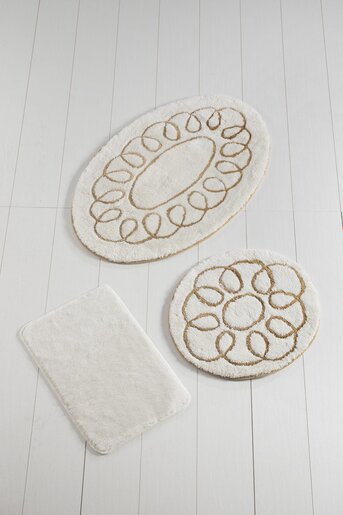 Kupaonski set tepiha Safir 40x60cm, 50x60cm i 60x100cm, 3/1, bež