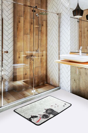 Kupaonski tepih Angry Cats 40x60cm, sivi