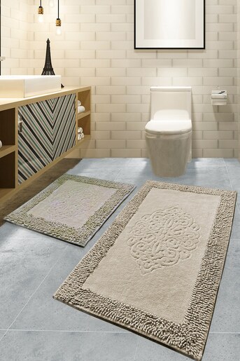Kupaonski set tepiha Piante 50x60cm i 60x100cm, 2/1, bež