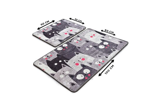 Kupaonski set tepiha Cats 50x60cm i 60x100cm, 2/1