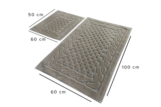 Kupaonski set tepiha Bambi 50x60cm i 60x100cm, 2/1, bež