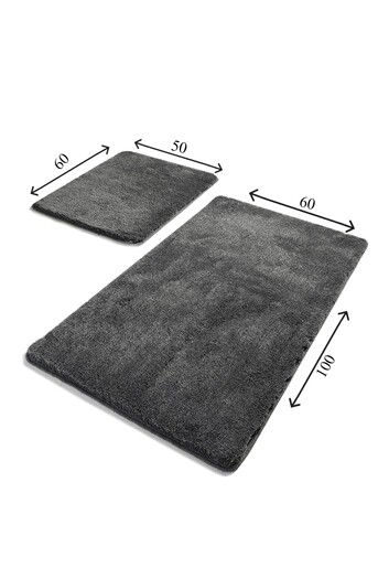 Kupaonski set tepiha Havai 50x60cm i 60x100cm, 2/1, sivi