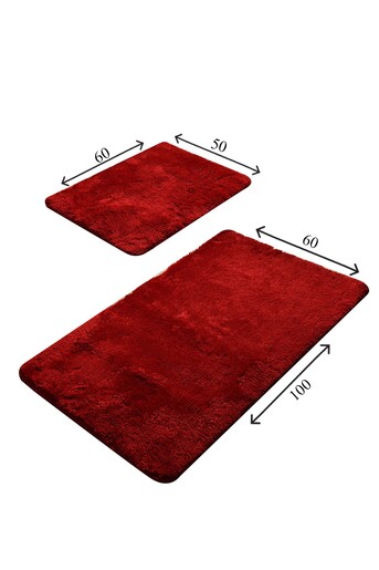 Kupaonski set tepiha Red 50x60cm i 60x100cm, 2/1, crveni