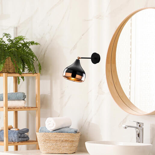 Zidna svjetiljka WALLITY, E27,  crno/bakrena