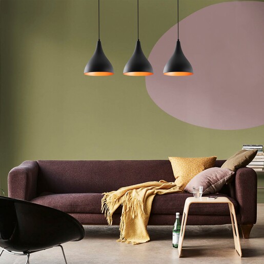 Visilica PEDRO, 3 x E27, crna