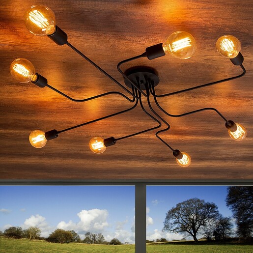 Visilica TRUVA 2, 8 x E27, crna