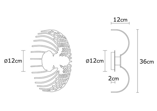 Zidna svjetiljka ASPENDOS, 36 cm, E27,  bijela