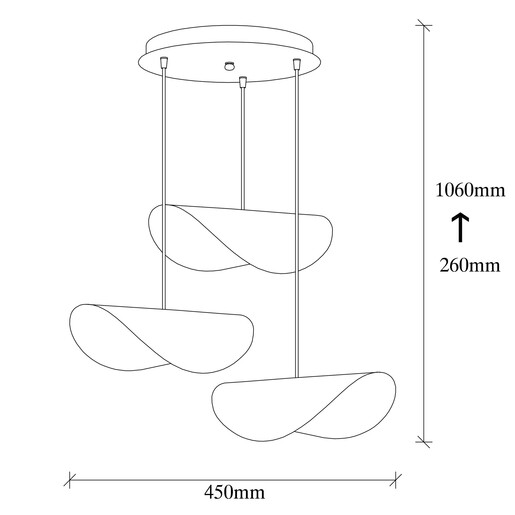 Visilica SIVANI 2, 3 x E27, bijelo/zlatna