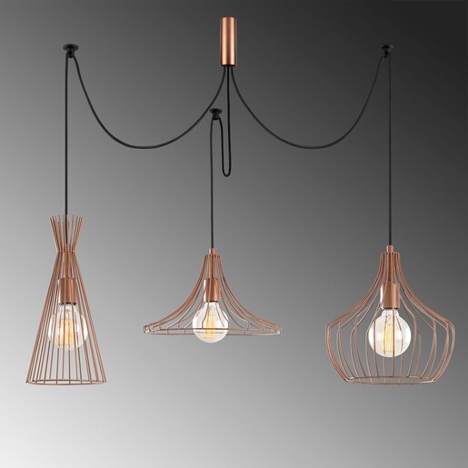 Visilica MEZOPOTAMIJA, 3 x E27, bakrena