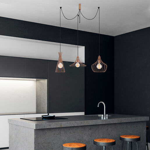 Visilica MEZOPOTAMIJA, 3 x E27, bakrena