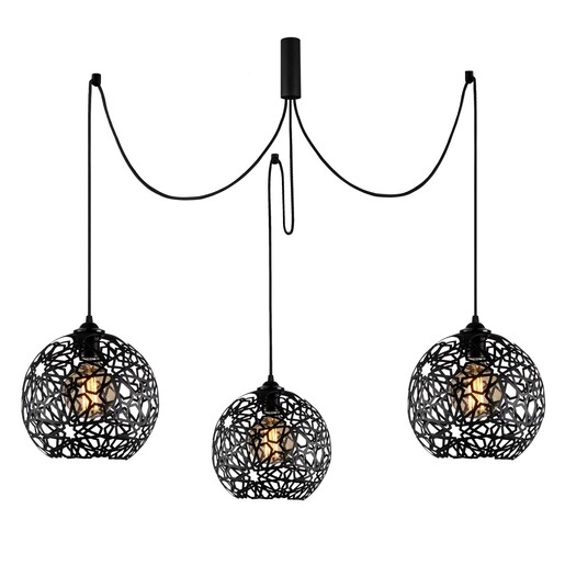 Visilica PELLE 1, 3 x E27, crna