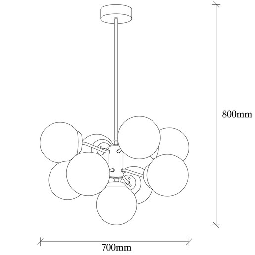 Visilica MUDONI MULTI, 9 x E27, vintage/bijela