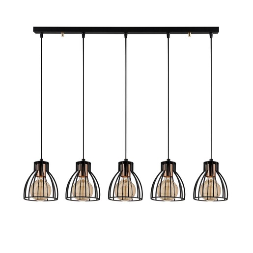 Visilica KEMAH, 5 x E27, crna