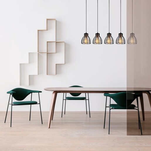 Visilica KEMAH, 5 x E27, crna