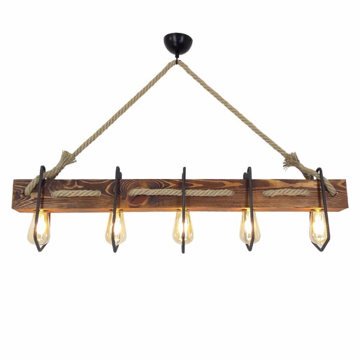 Visilica DEMIR, 5 x E27, smeđa