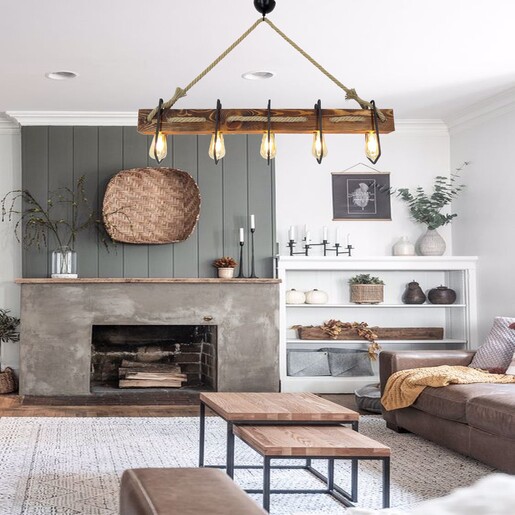 Visilica DEMIR, 5 x E27, smeđa