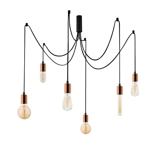 Visilica KABLUNI, 6 x E27, bakrena