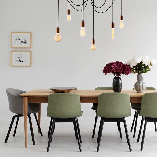 Visilica KABLUNI, 6 x E27, bakrena