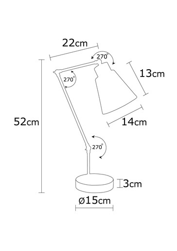 Stolna svjetiljka MANAVGAT, E27, bijela