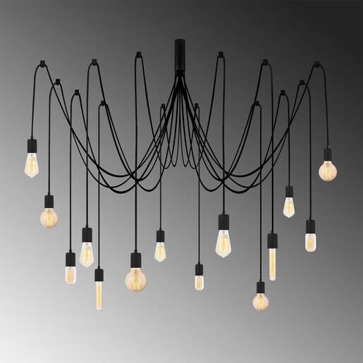 Visilica KABLUNI MULTI, 14 x E27, crna