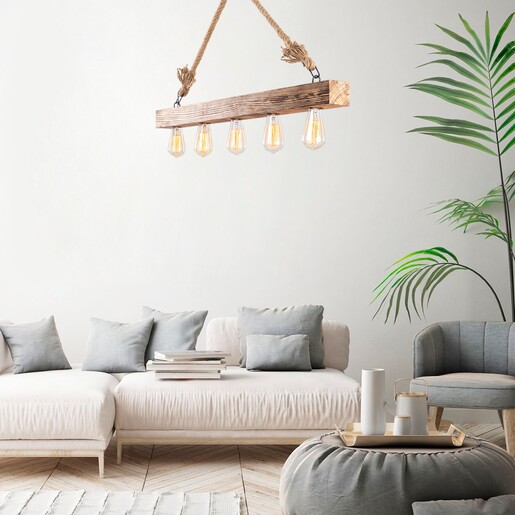 Visilica EREBOS 1, 5 x E27, smeđa