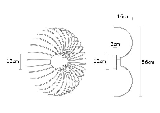 Zidna svjetiljka ASPENDOS, 56 cm, E27,  crna
