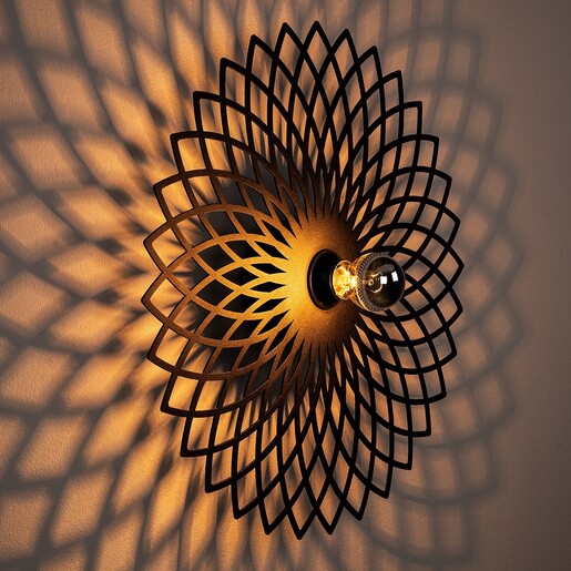 Zidna svjetiljka PELLE, E27, crna