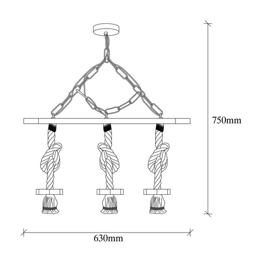 Visilica ASIR, 3 x E27, crno/smeđa