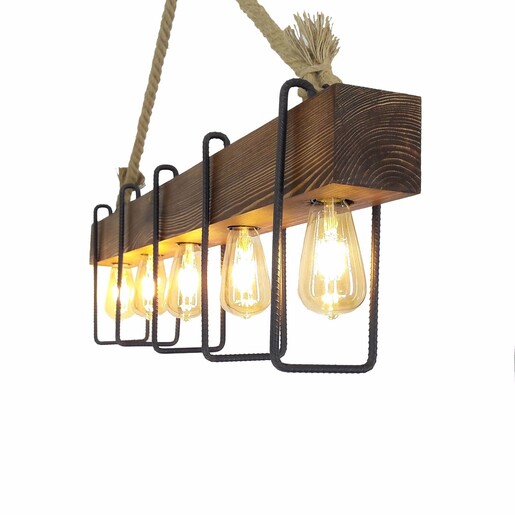 Visilica DEMIR,  5 x E27, smeđe/crno/ bež