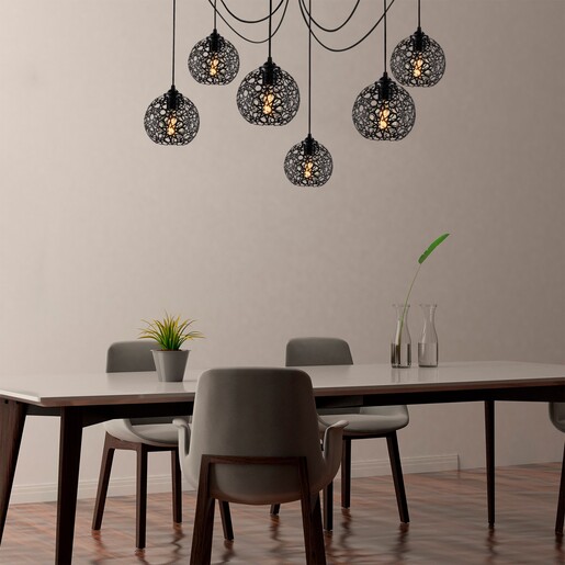 Visilica TOTTI, 6 x E27, crna