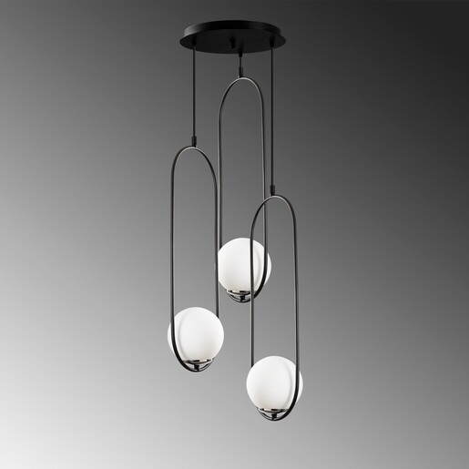 Visilica MUDONI HIGH, 3 x E27, crna