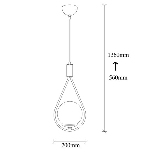 Visilica MUDONI, E27, crna