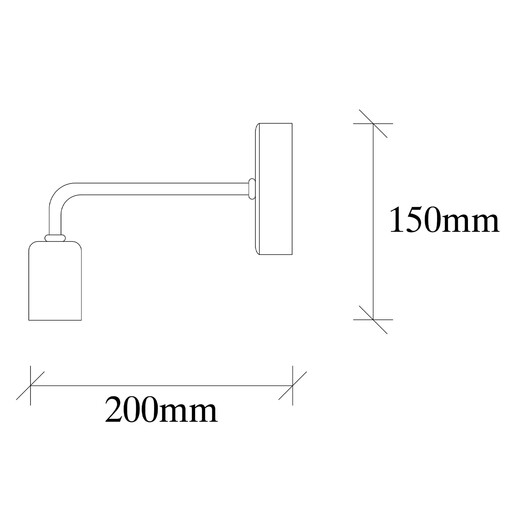 Zidna svjetiljka DENGE, E27, crna