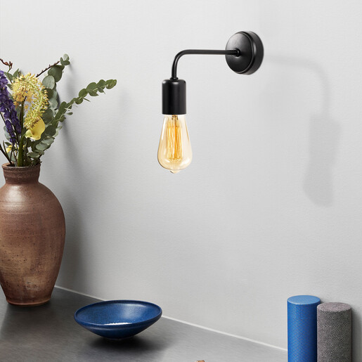 Zidna svjetiljka DENGE, E27, crna