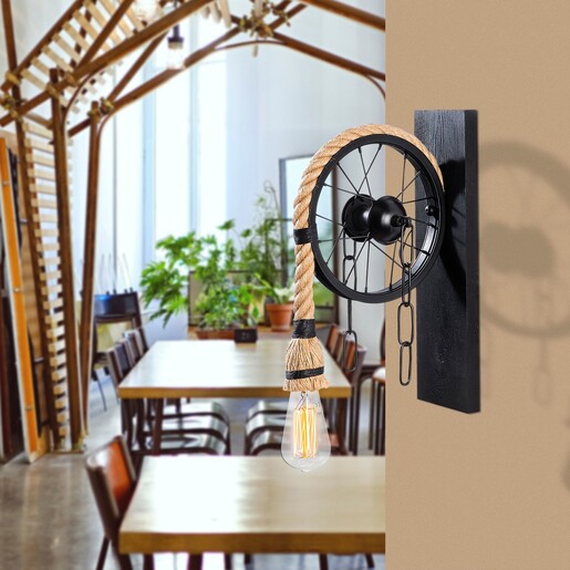 Zidna svjetiljka EREBOS, E27, crna