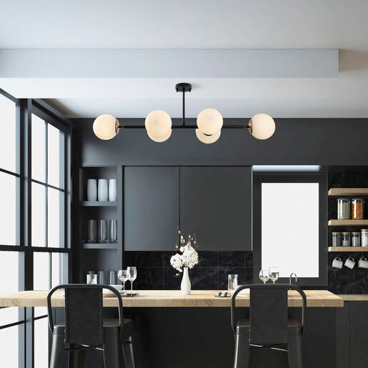 Stropna svjetiljka FAZLI, 6 x E14, crna