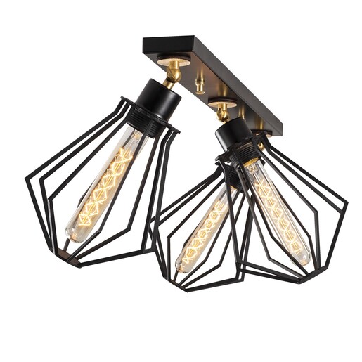 Stropna svjetiljka OYLAT 2, 3 x E27, crna