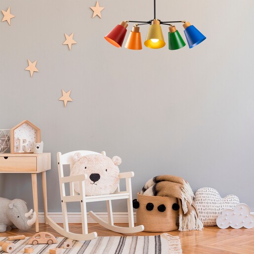 Stropna svjetiljka BABE, 5 x E27, šarena