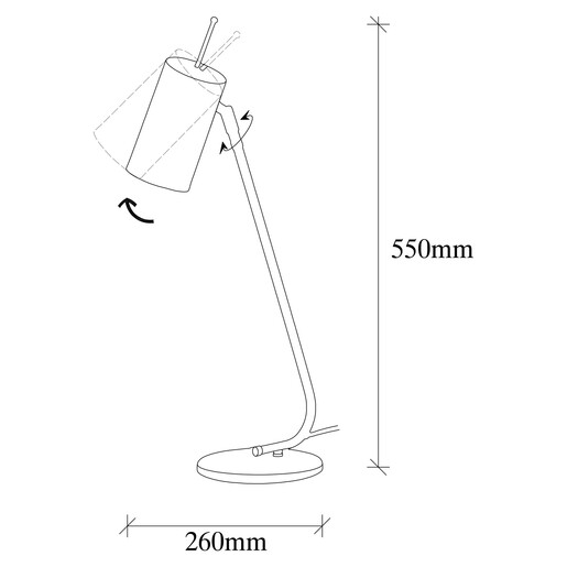 Stolna svjetiljka TABLE, E27, crna