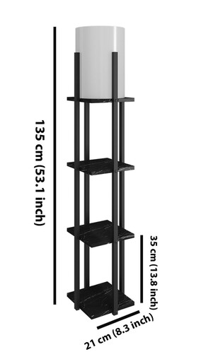Podna svjetiljka polica NORA, E27, crna