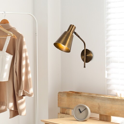 Zidna svjetiljka SIVANI VINTAGE, E27, zlatna