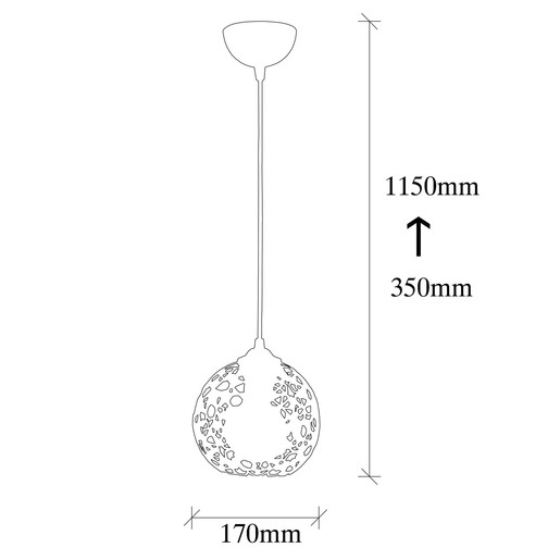 Visilica FELLINI, E27, crna