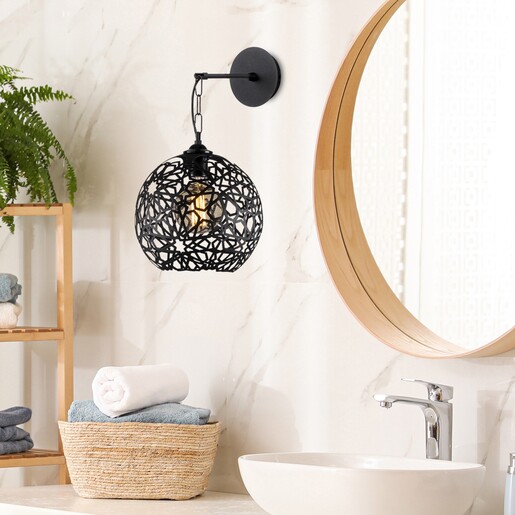 Zidna svjetiljka FELLINI, E27, crna