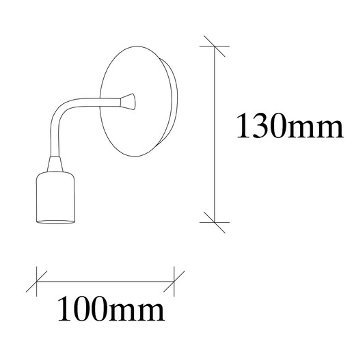 Zidna svjetiljka DARTINI, E27, crna