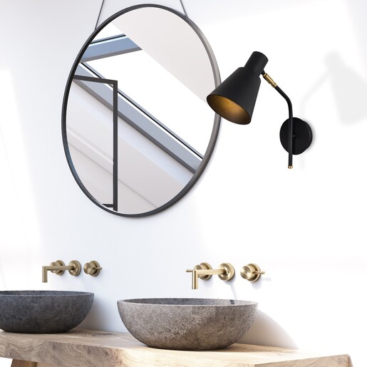 Zidna svjetiljka SIVANI, E27, crna